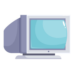 old computer monitor displaying empty screen vector image