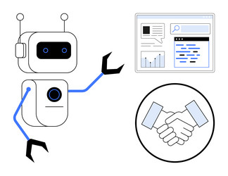 Robot Data Insights & Collaboration vector image