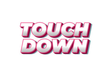 touch down text effect in eye catching color vector image
