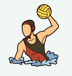 Water Polo Player Cartoon Vector Image