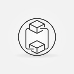 circle with blockchain technology linear vector image