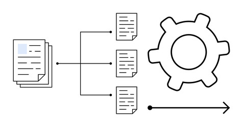 document workflow automation with process vector image