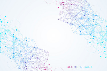 Geometric abstract background with connected line vector
