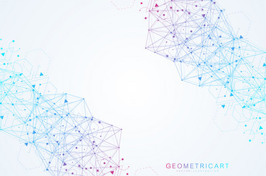 Geometric abstract background with connected line vector