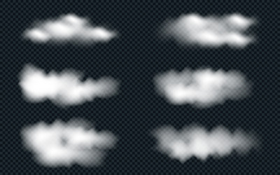 set of realistic isolated cloud vector image