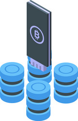 Bitcoin commerce icon isometric style vector