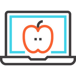 e-learning flat line web icon concept vector image