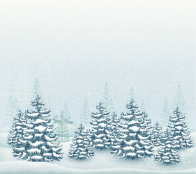Winter landscape fir tree Royalty Free Vector Image