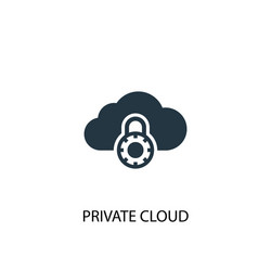 Private Cloud Icon - Secure Data vector image