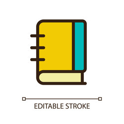 school notebook pixel perfect rgb color ui icon vector image