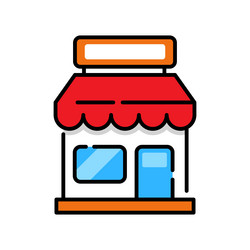 Store building icon in colorful style vector