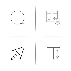 web and text simple linear icon setsimple outline vector image