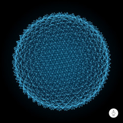 3d sphere with prickles abstract geometric object vector image