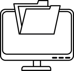 computer display with folder vector image