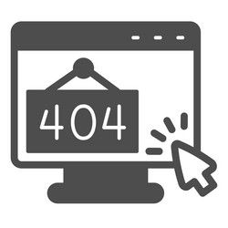 Monitor with error 404 and cursor pointer mouse vector
