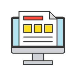 report or data on computer screen online database vector image