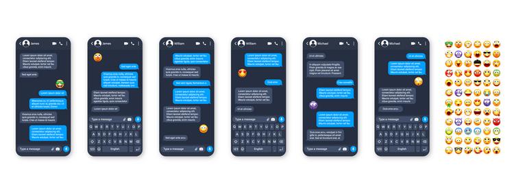 smartphone messaging app user interface vector image