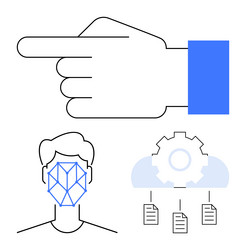 face recognition data flow and automation vector image