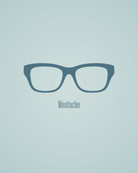 Glasses and mustache vector