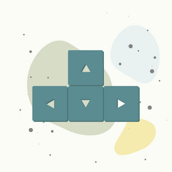 icon arrow button keyboard on multicolored vector image