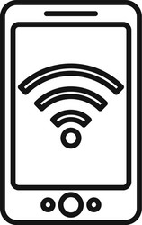 wifi remote control icon outline style vector