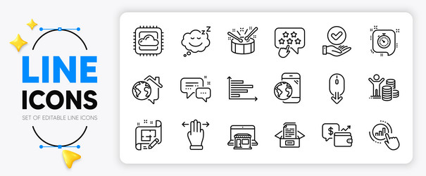 cloud computing documents box and wallet line vector image