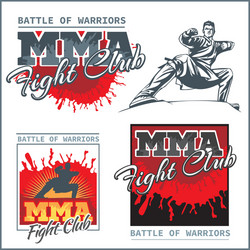 mma labels - mixed martial arts design vector