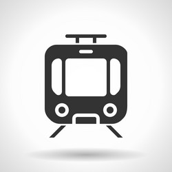 monochromatic tram icon with hovering effect vector image