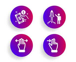 payment method multitasking gesture and launch vector image