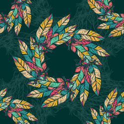 Seamless pattern in boho style round kaleidoscope vector