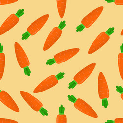seamless pattern with carrots on a yellow vector image