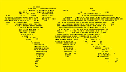 world map of binary computer code vector image