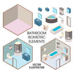 Bathroom interior set with bath sink toilet bowl Vector Image