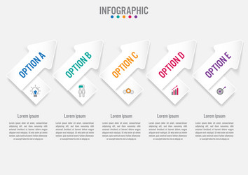 Business infographic template with 5 options vector