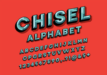 chisel font vector image