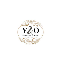 minimalist floral initial logo yo branding Vector Image