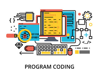 concept of programming development software vector image