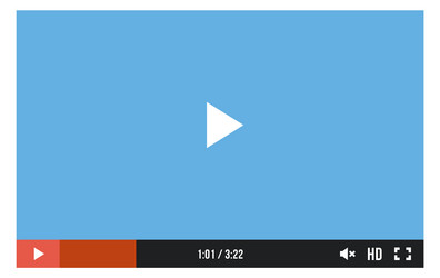 media player window web app play frame vector