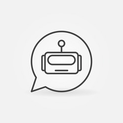 robot head in speech bubble icon thin line vector image