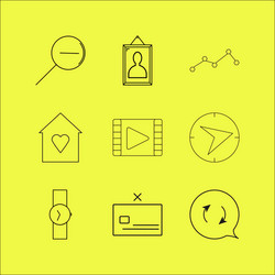web linear icon set simple outline icons vector image