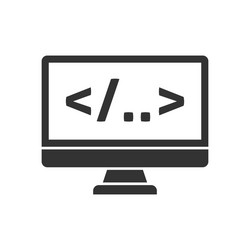 Coding Icon on Monitor vector image
