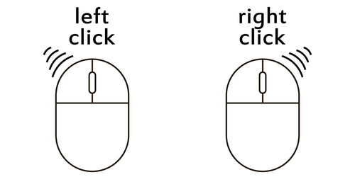 Computer mouse click buttons icon vector