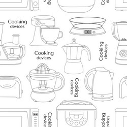 Cooking devices pattern vector