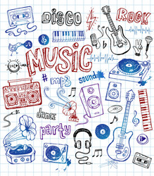 music doodles vector