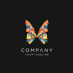 Pixel butterfly logo inspirations template vector