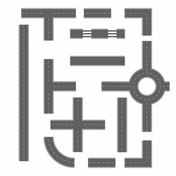 road sections in different form roads constructor vector image