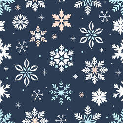 seamless pattern with snowflakes of different vector image