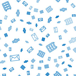 Set line mail and e-mail archive papers drawer vector