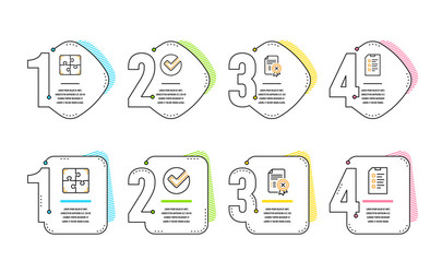 verify reject certificate and puzzle icons set vector image