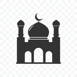 Mosque icon flat design isolated Royalty Free Vector Image